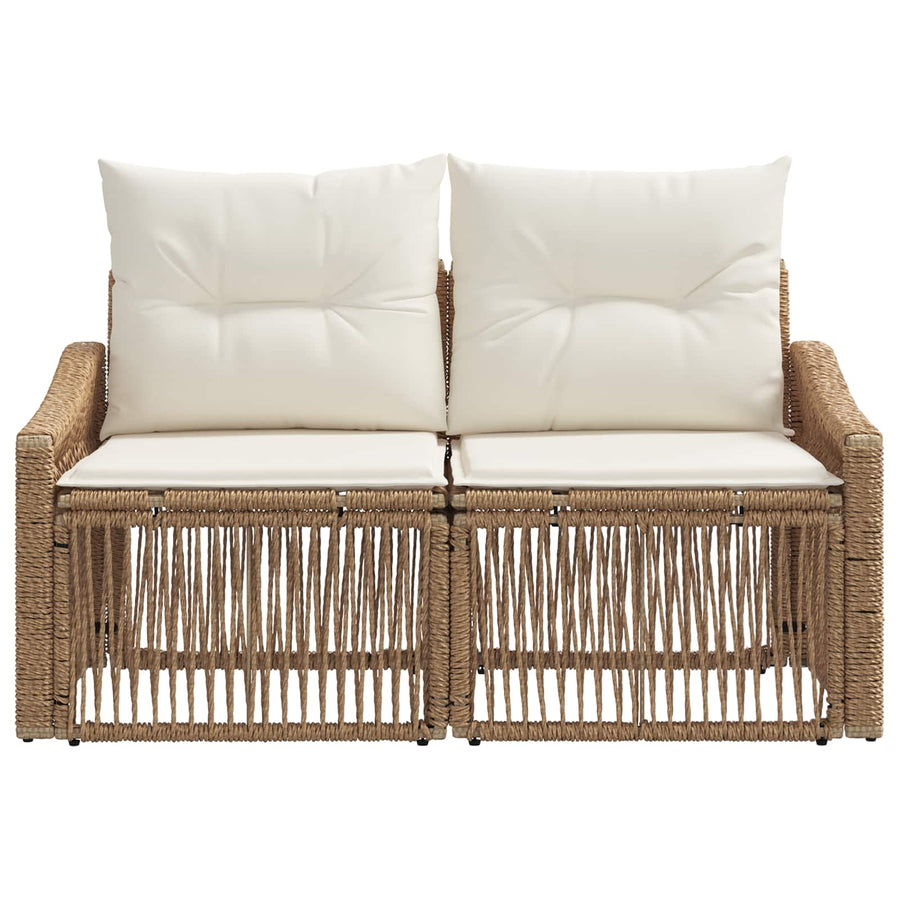 Tuinbank 2-Aantal zitplaatsen Beige poly rattan