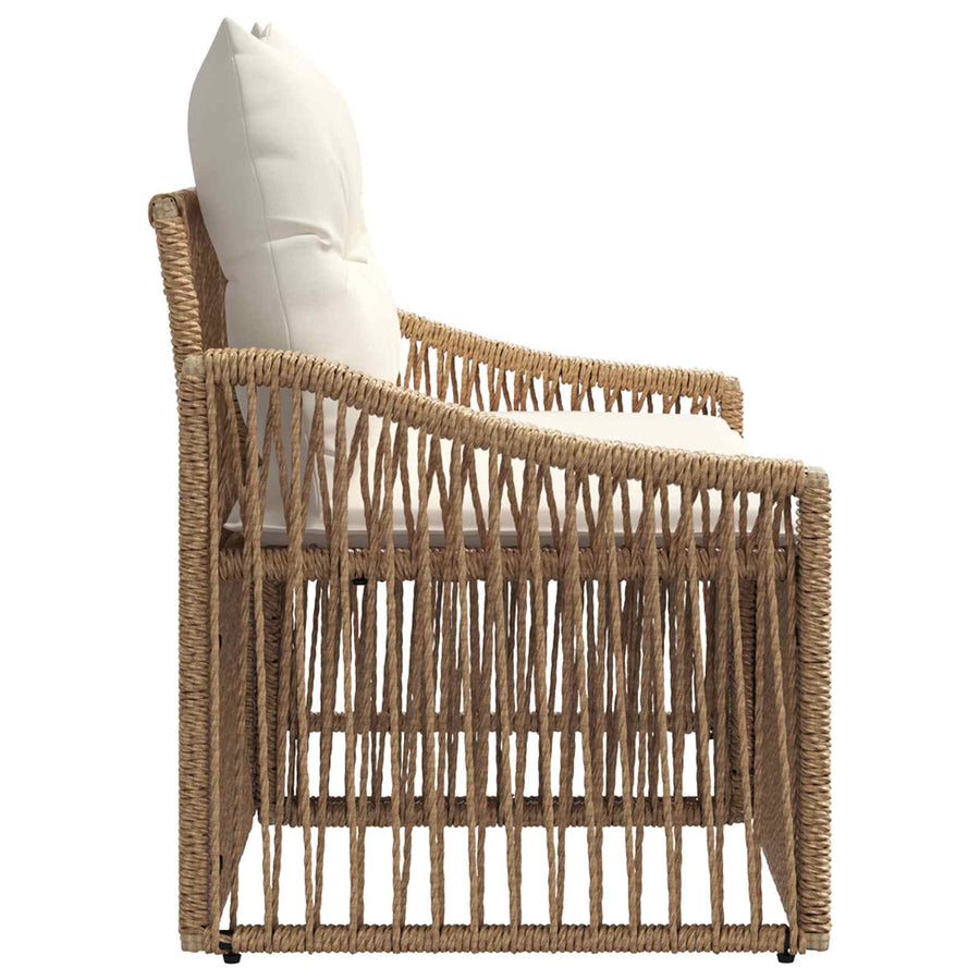 Tuinbank 2-Aantal zitplaatsen Beige poly rattan