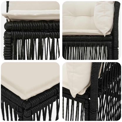 Hoeksofa eenheid Zwart poly rattan