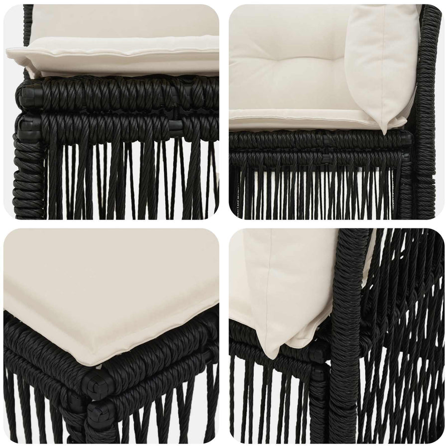 Hoeksofa eenheid Zwart poly rattan