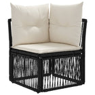 Hoeksofa poly rattan zwart 62x62x70 cm