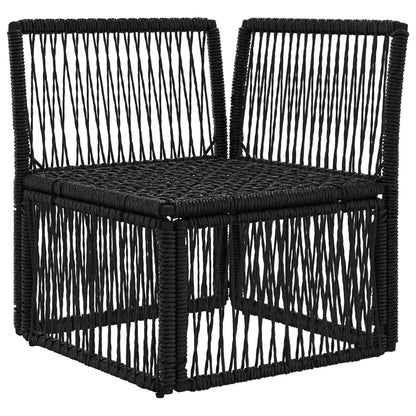 Hoeksofa eenheid Zwart poly rattan