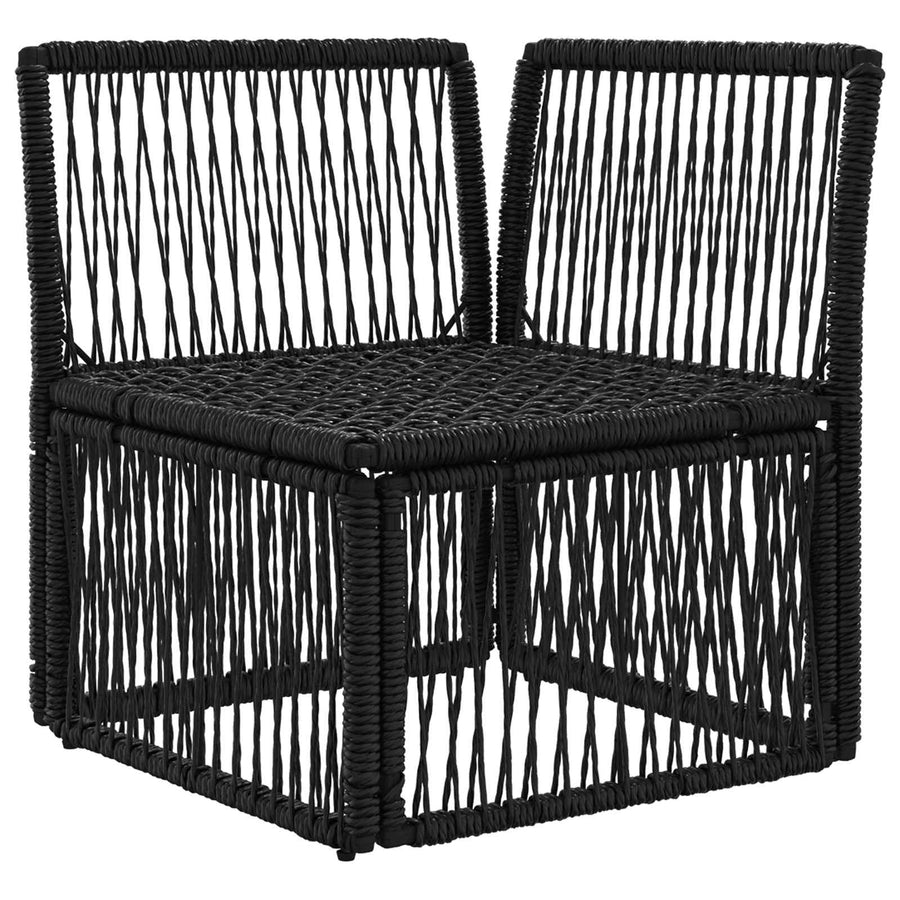 Hoeksofa eenheid Zwart poly rattan
