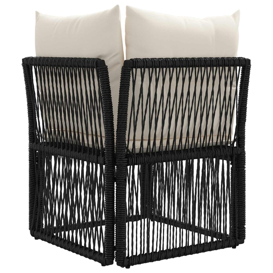 Hoeksofa eenheid Zwart poly rattan