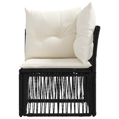 Hoeksofa eenheid Zwart poly rattan