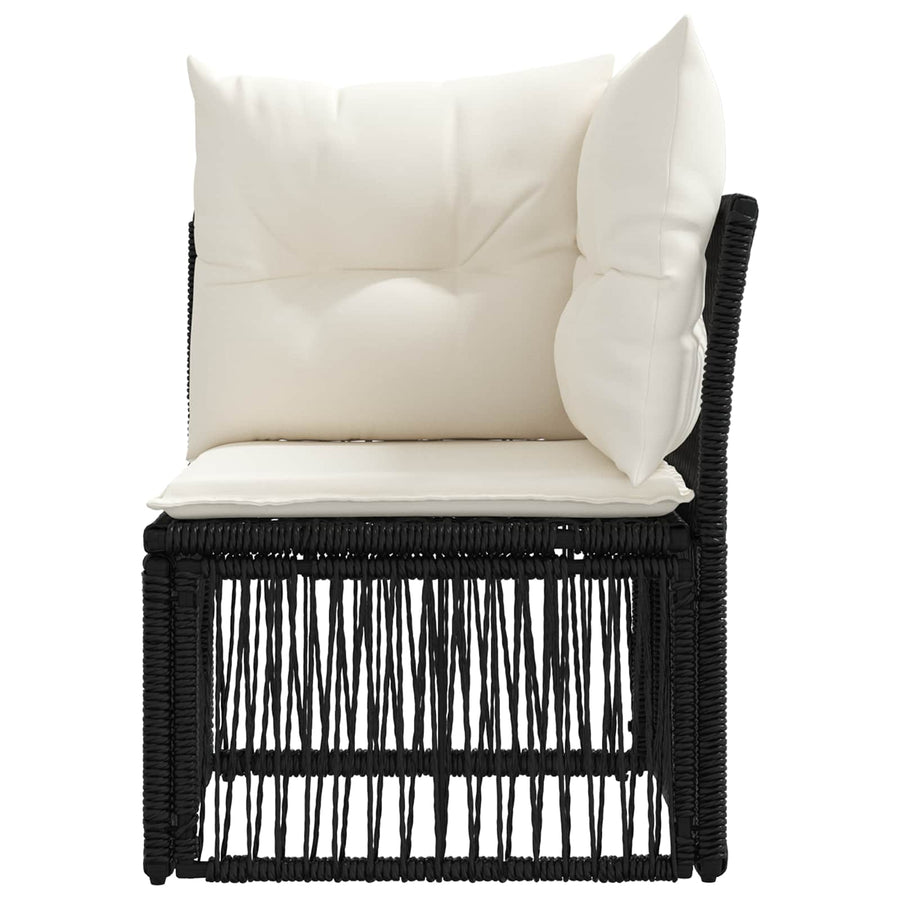 Hoeksofa eenheid Zwart poly rattan