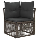 Hoekbank poly rattan grijs 62x62x70 cm