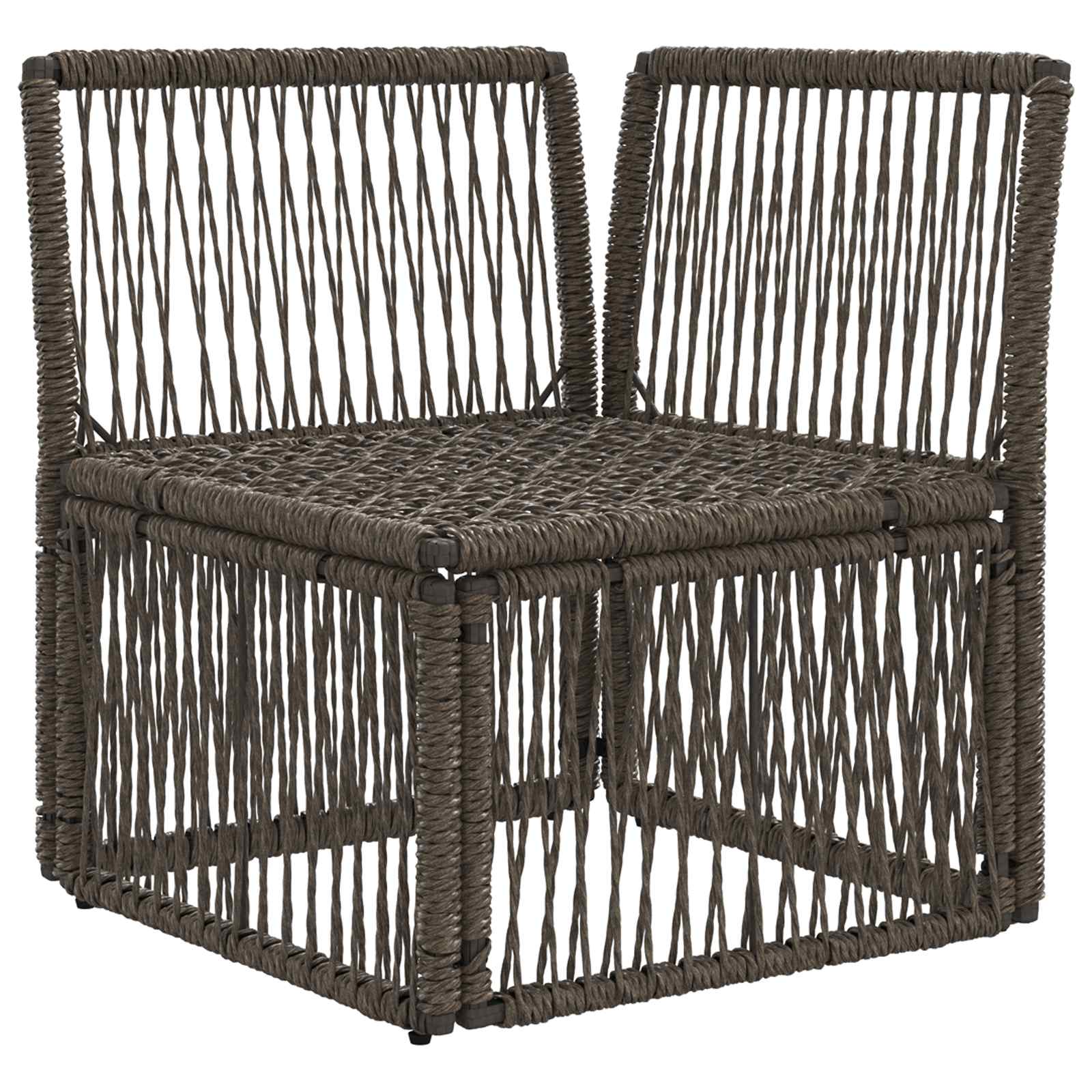 Hoeksofa eenheid Grijs poly rattan