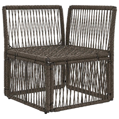 Hoeksofa eenheid Grijs poly rattan