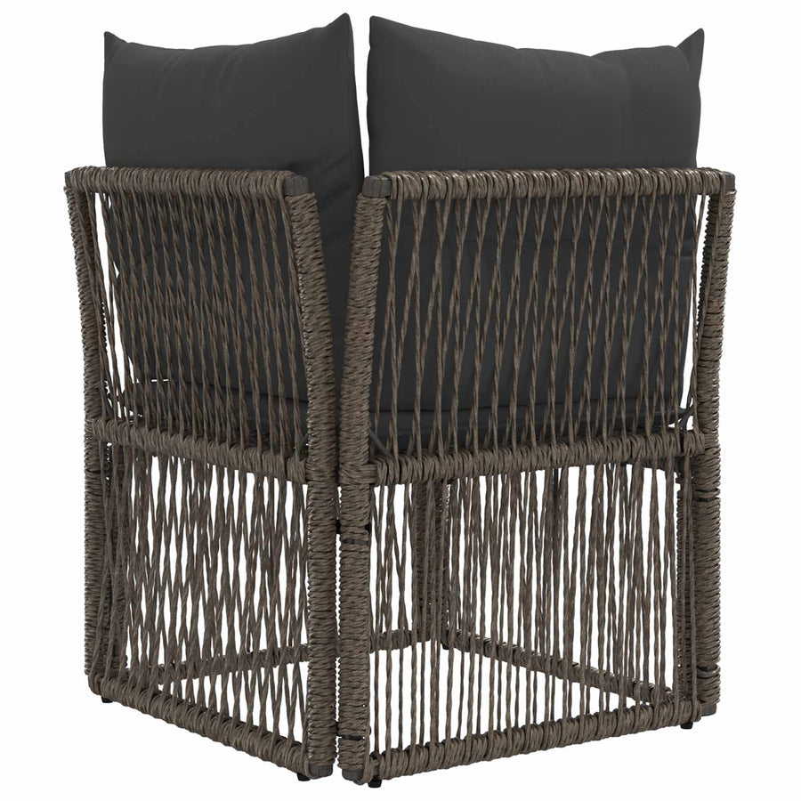 Hoeksofa eenheid Grijs poly rattan