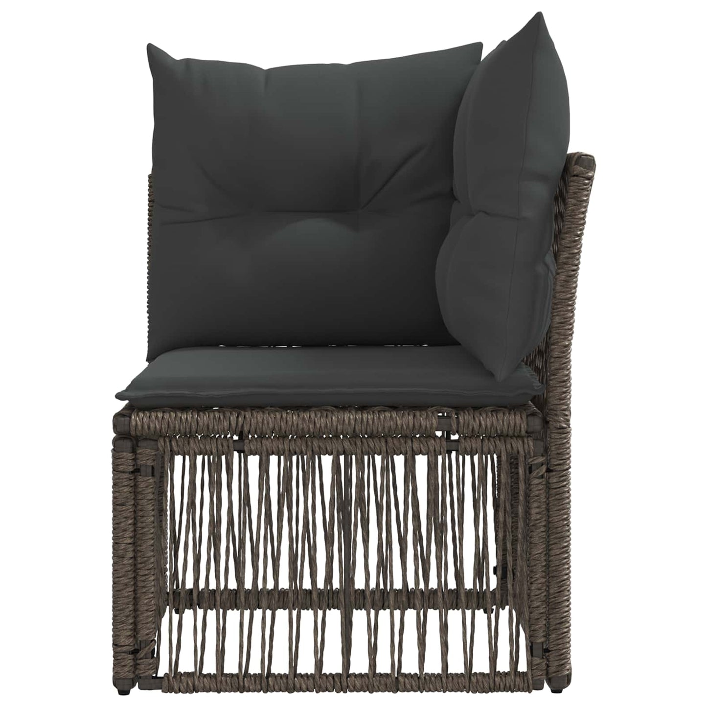 Hoeksofa eenheid Grijs poly rattan