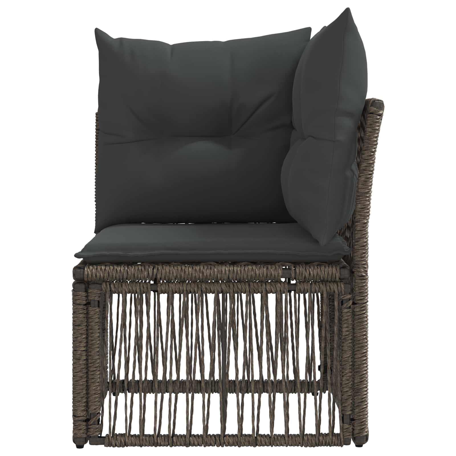Hoeksofa eenheid Grijs poly rattan