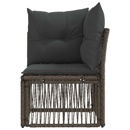 Hoeksofa eenheid Grijs poly rattan