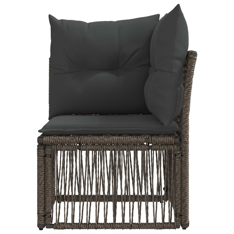 Hoeksofa eenheid Grijs poly rattan