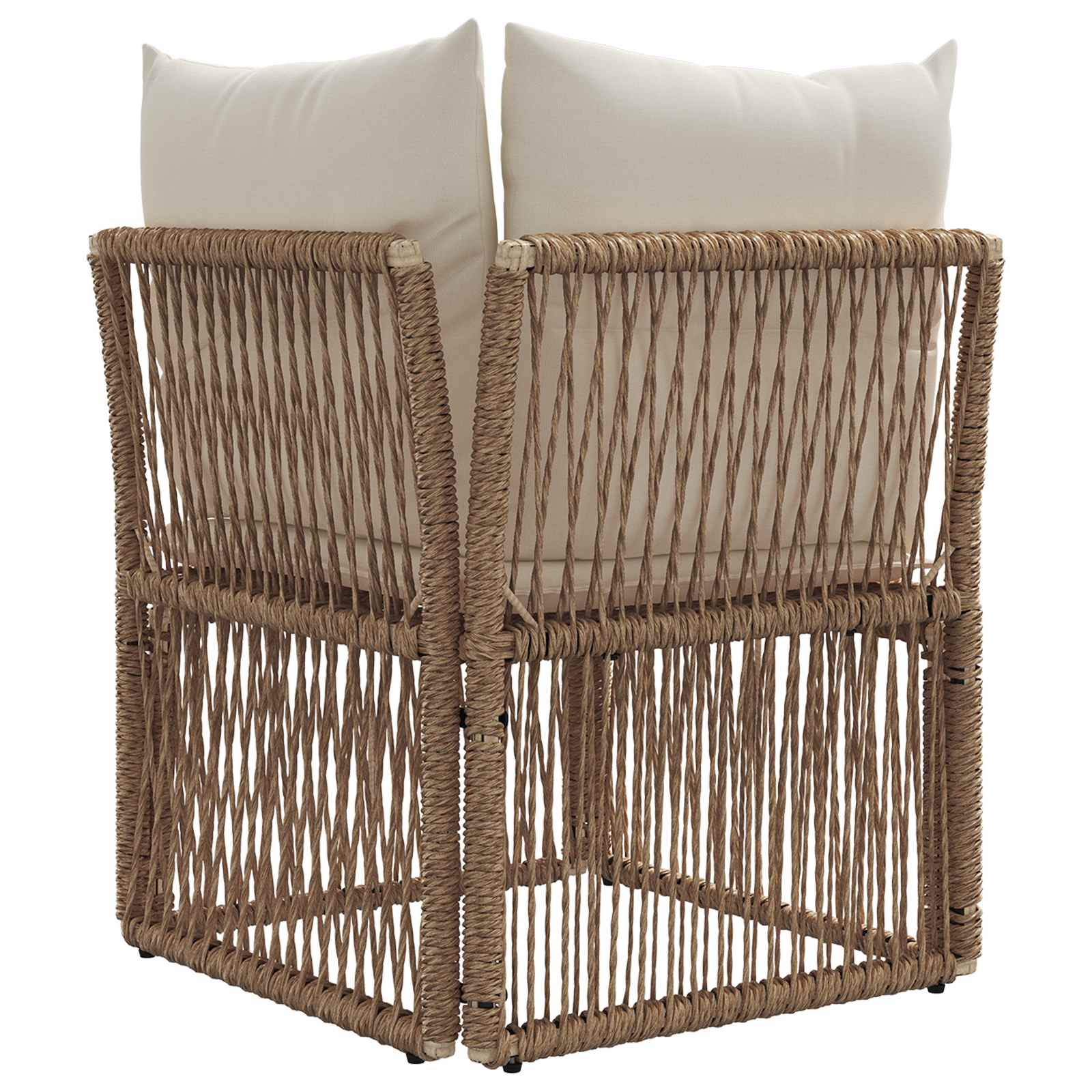 Hoeksofa eenheid Beige poly rattan