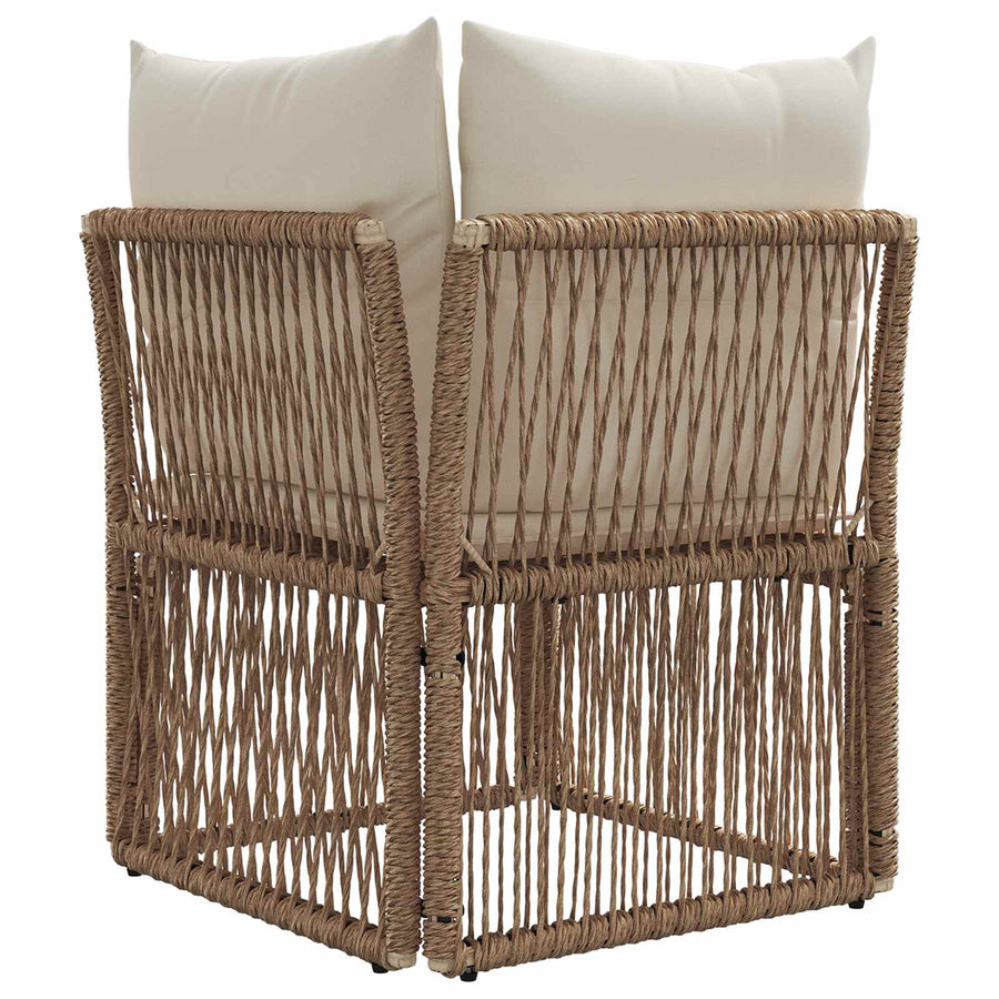 Hoeksofa eenheid Beige poly rattan