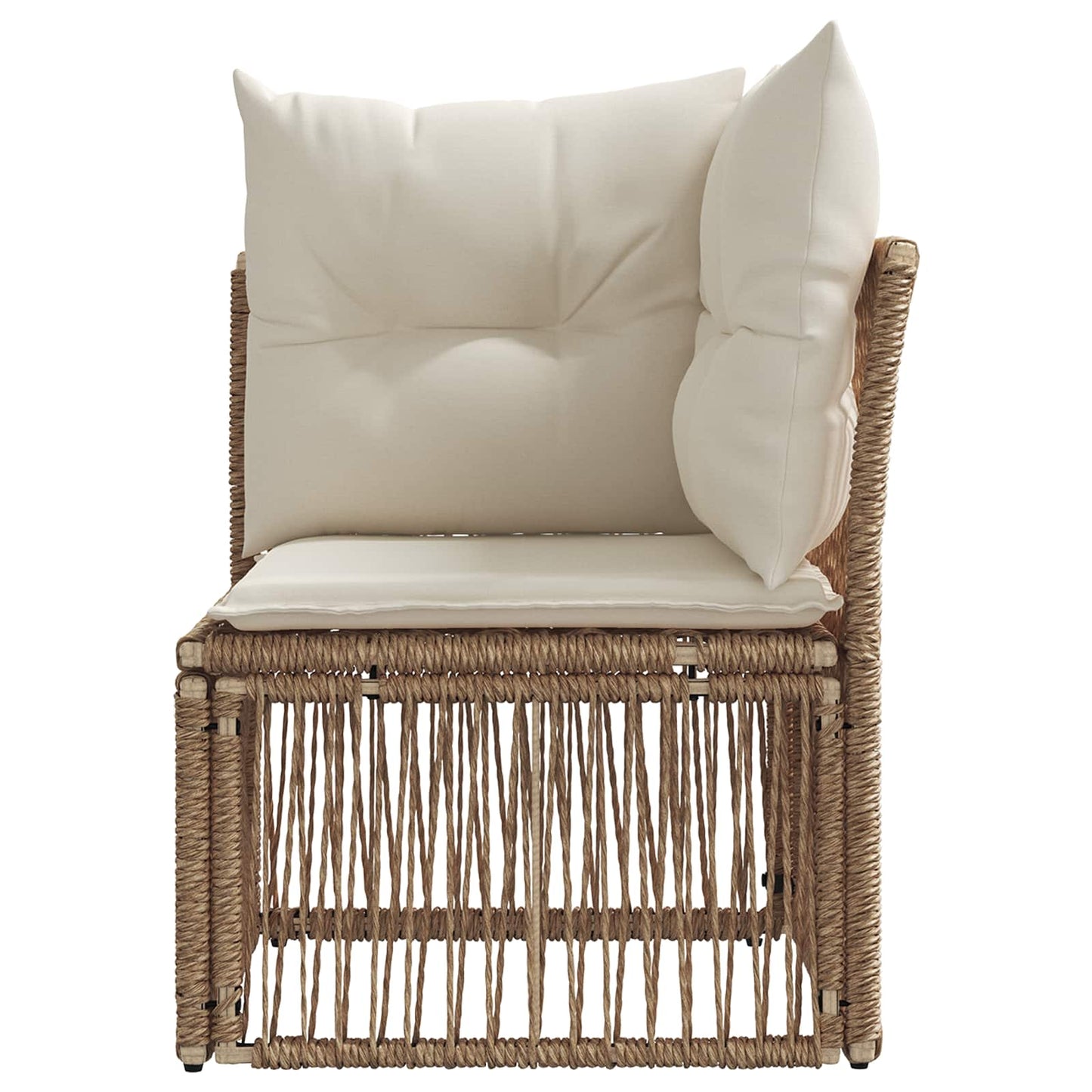 Hoeksofa eenheid Beige poly rattan