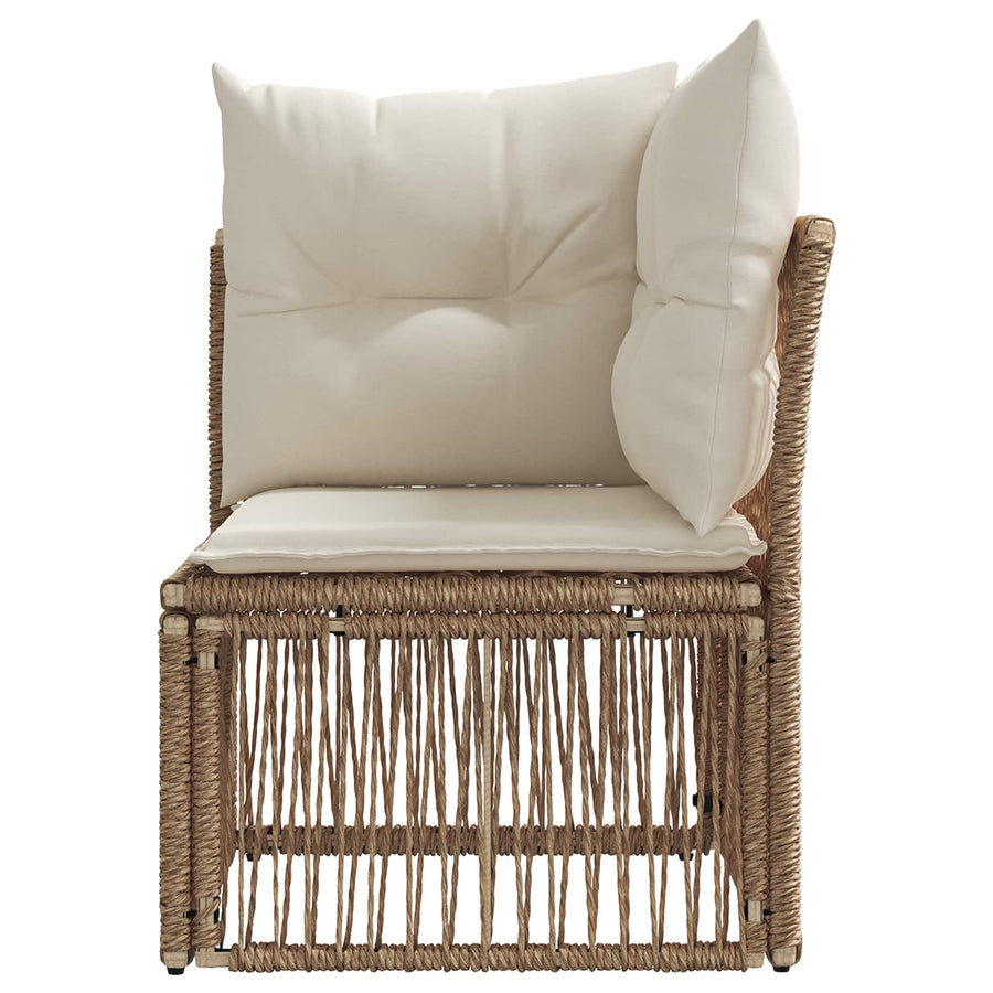 Hoeksofa eenheid Beige poly rattan