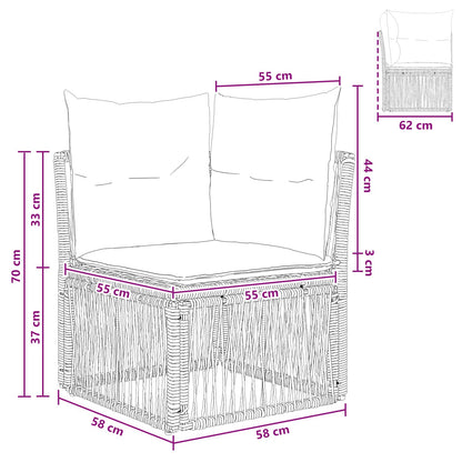 Hoeksofa eenheid Beige poly rattan