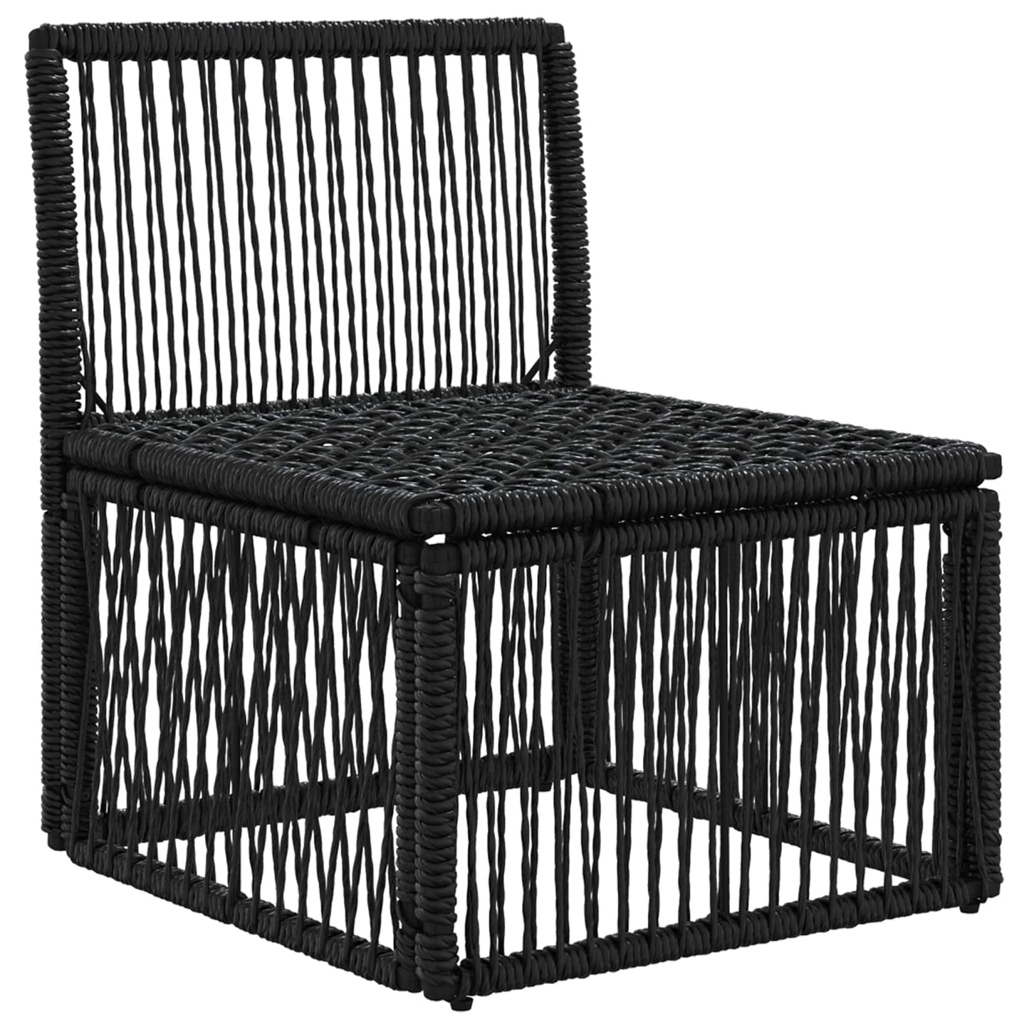 Armloze Sofa eenheid Zwart poly rattan
