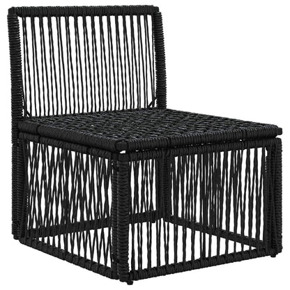 Armloze Sofa eenheid Zwart poly rattan