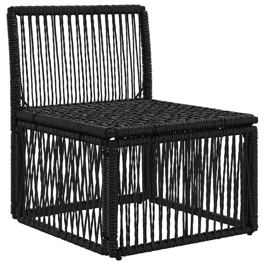 Armloze Sofa eenheid Zwart poly rattan