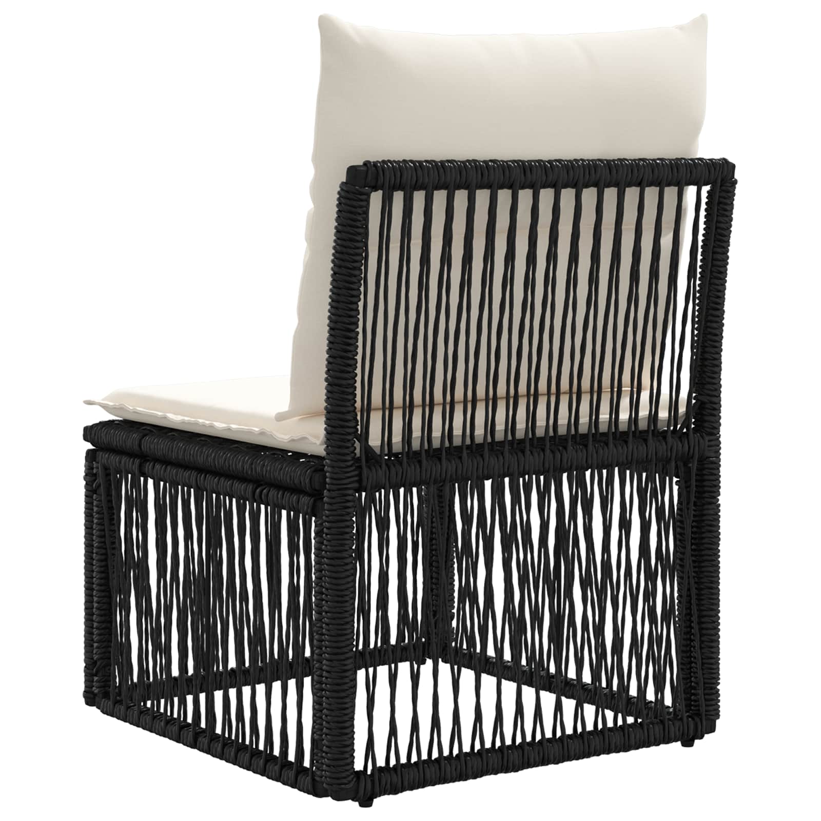 Armloze Sofa eenheid Zwart poly rattan