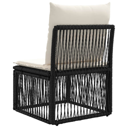 Armloze Sofa eenheid Zwart poly rattan