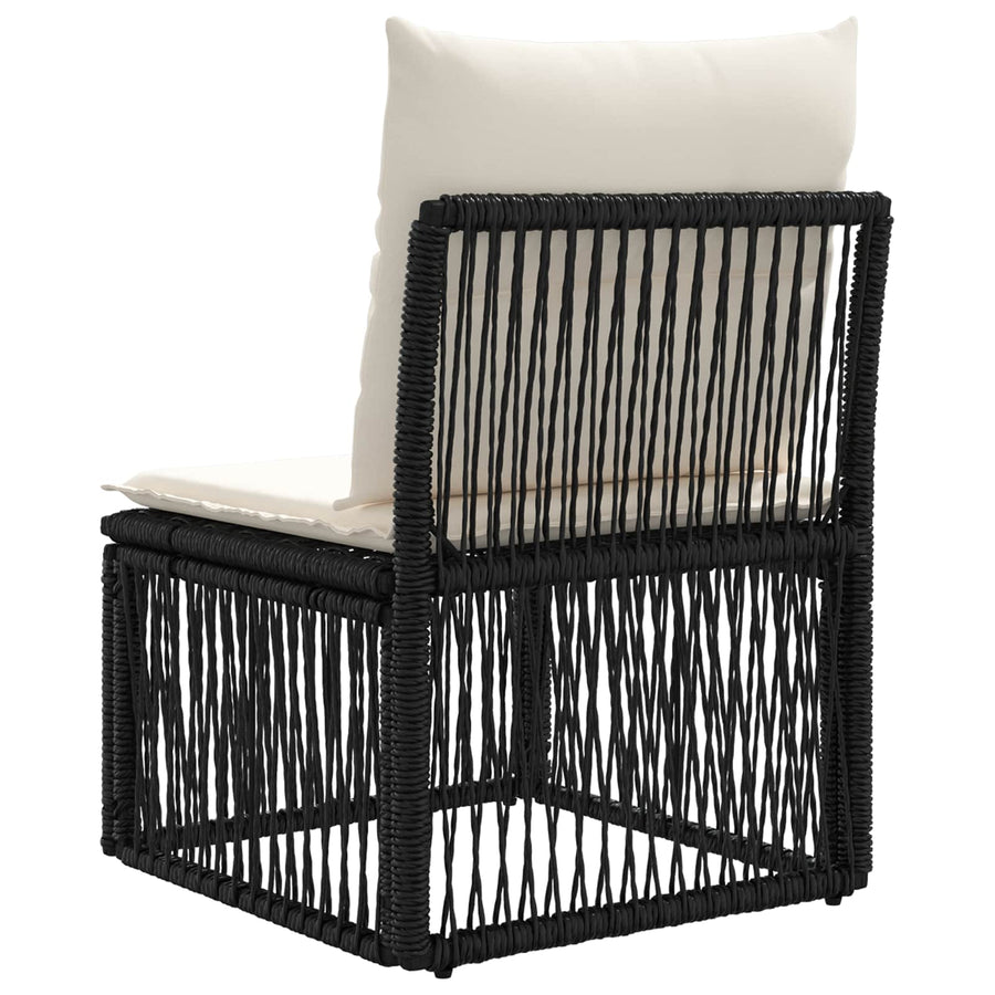 Armloze Sofa eenheid Zwart poly rattan
