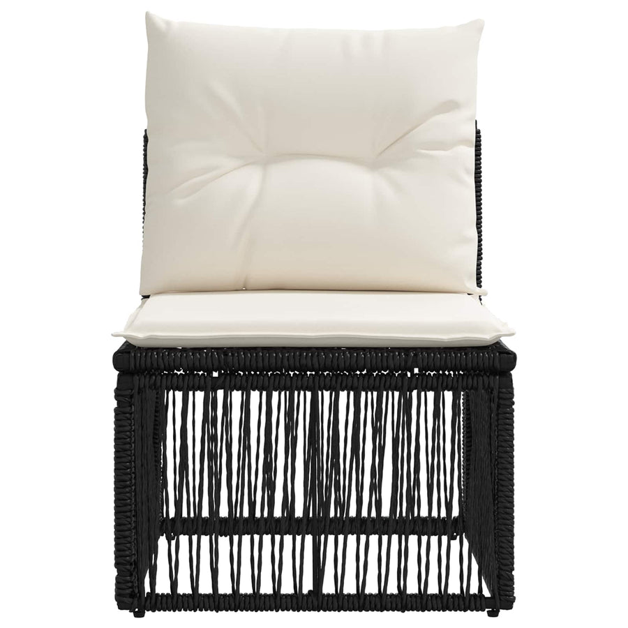 Armloze Sofa eenheid Zwart poly rattan