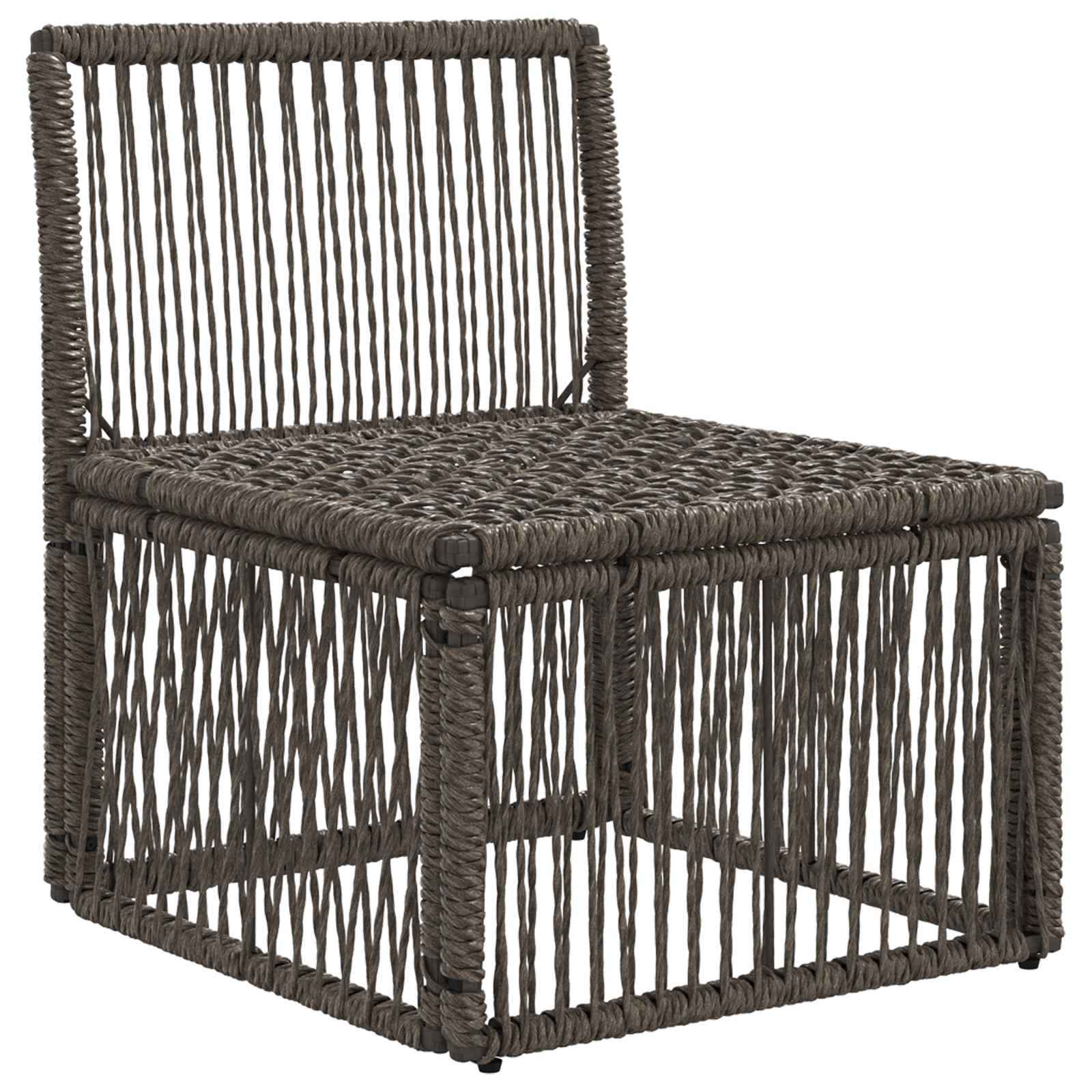 Armloze Sofa eenheid Grijs poly rattan