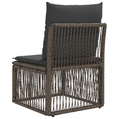 Armloze Sofa eenheid Grijs poly rattan