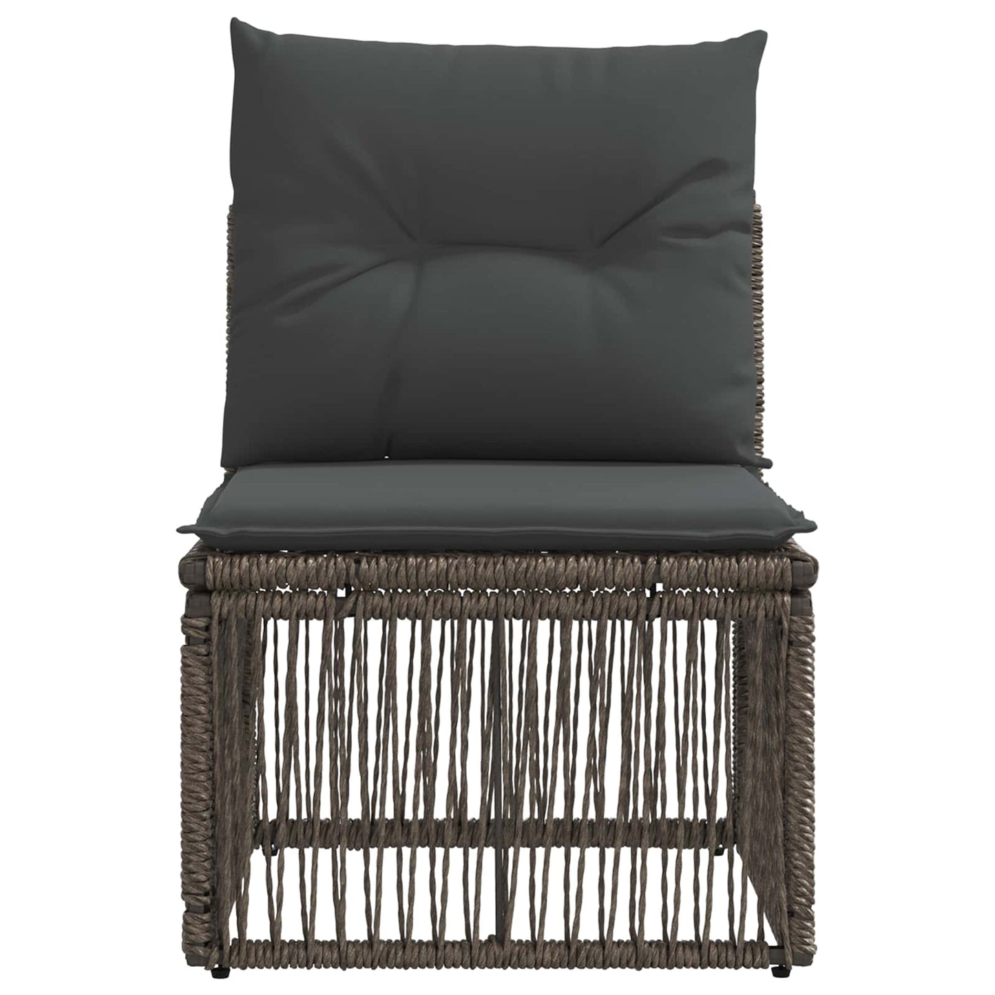 Armloze Sofa eenheid Grijs poly rattan