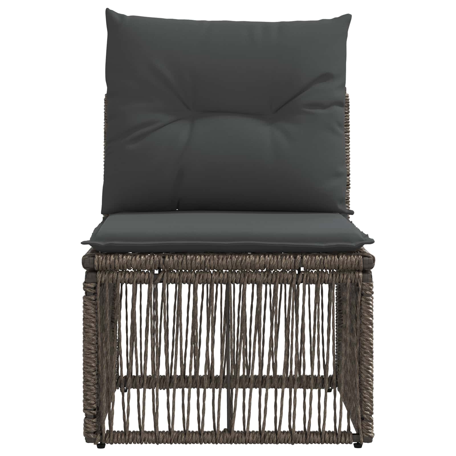 Armloze Sofa eenheid Grijs poly rattan