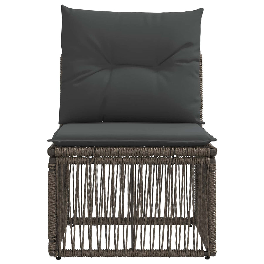 Armloze Sofa eenheid Grijs poly rattan
