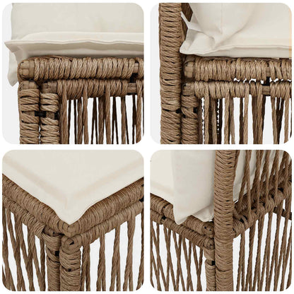 Armloze Sofa eenheid Beige poly rattan