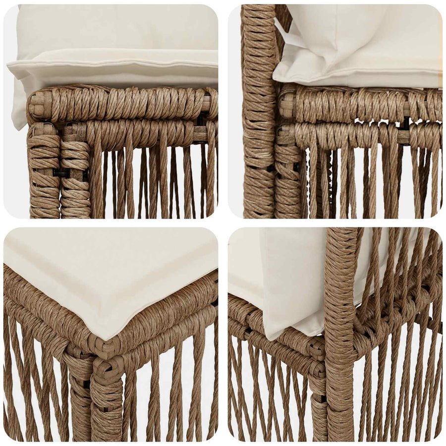 Armloze Sofa eenheid Beige poly rattan