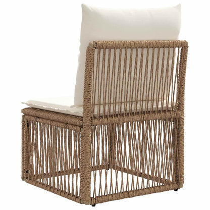 Armloze Sofa eenheid Beige poly rattan