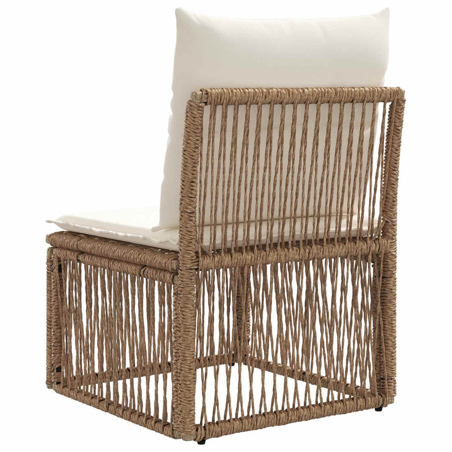 Armloze Sofa eenheid Beige poly rattan