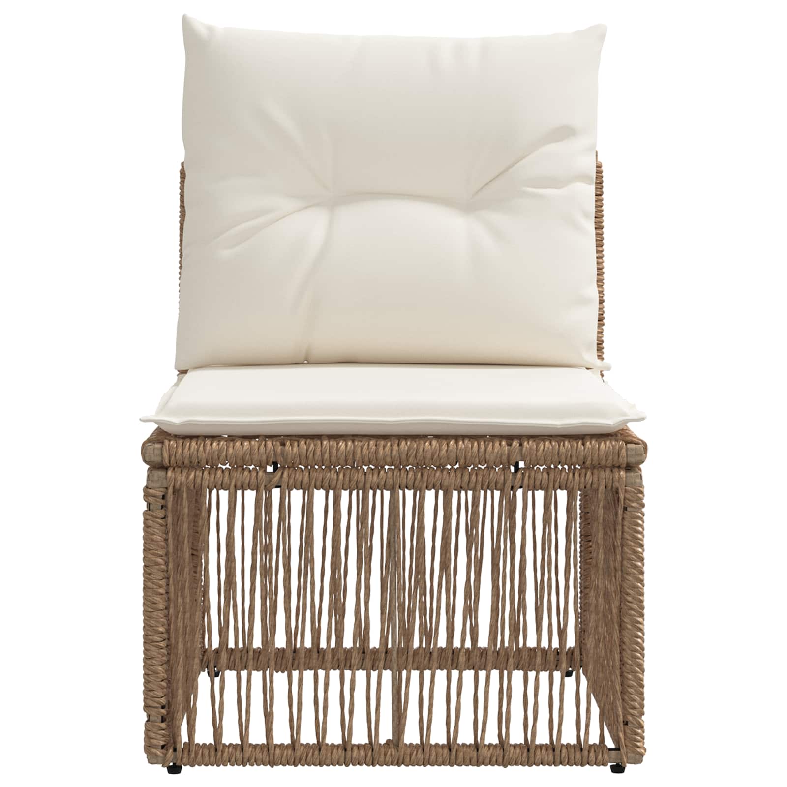 Armloze Sofa eenheid Beige poly rattan