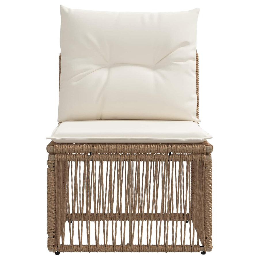 Armloze Sofa eenheid Beige poly rattan