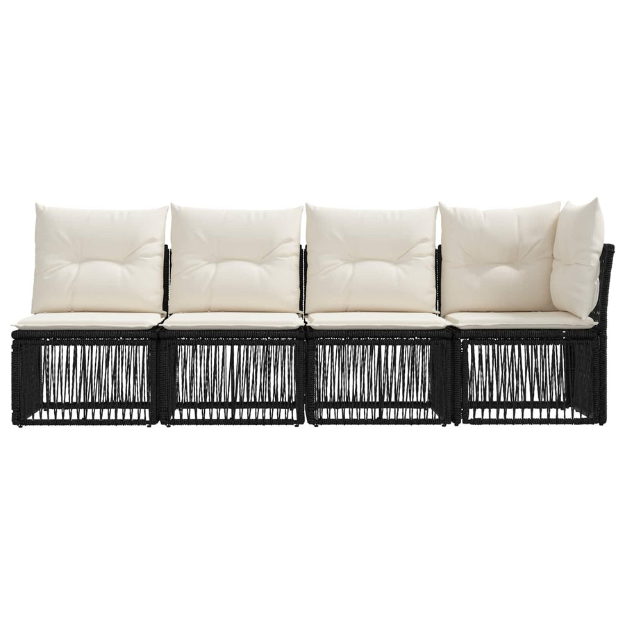 4-Zits Sofa met Linkerarm 4 pcs 4-Aantal zitplaatsen Zwart