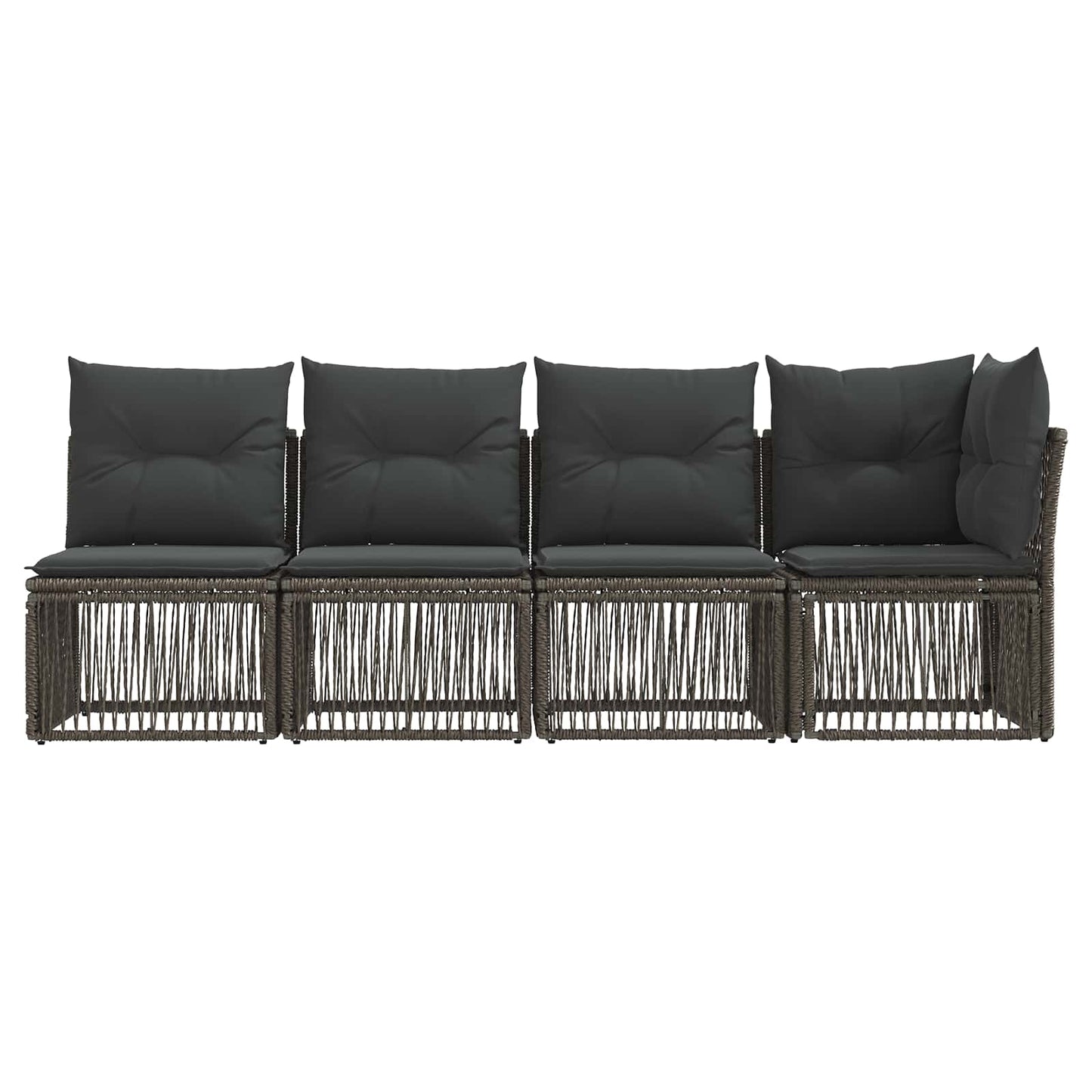 4-Zits Sofa met Linkerarm 4 pcs 4-Aantal zitplaatsen Grijs