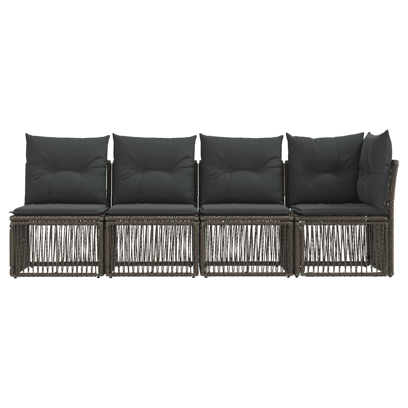 4-Zits Sofa met Linkerarm 4 pcs 4-Aantal zitplaatsen Grijs
