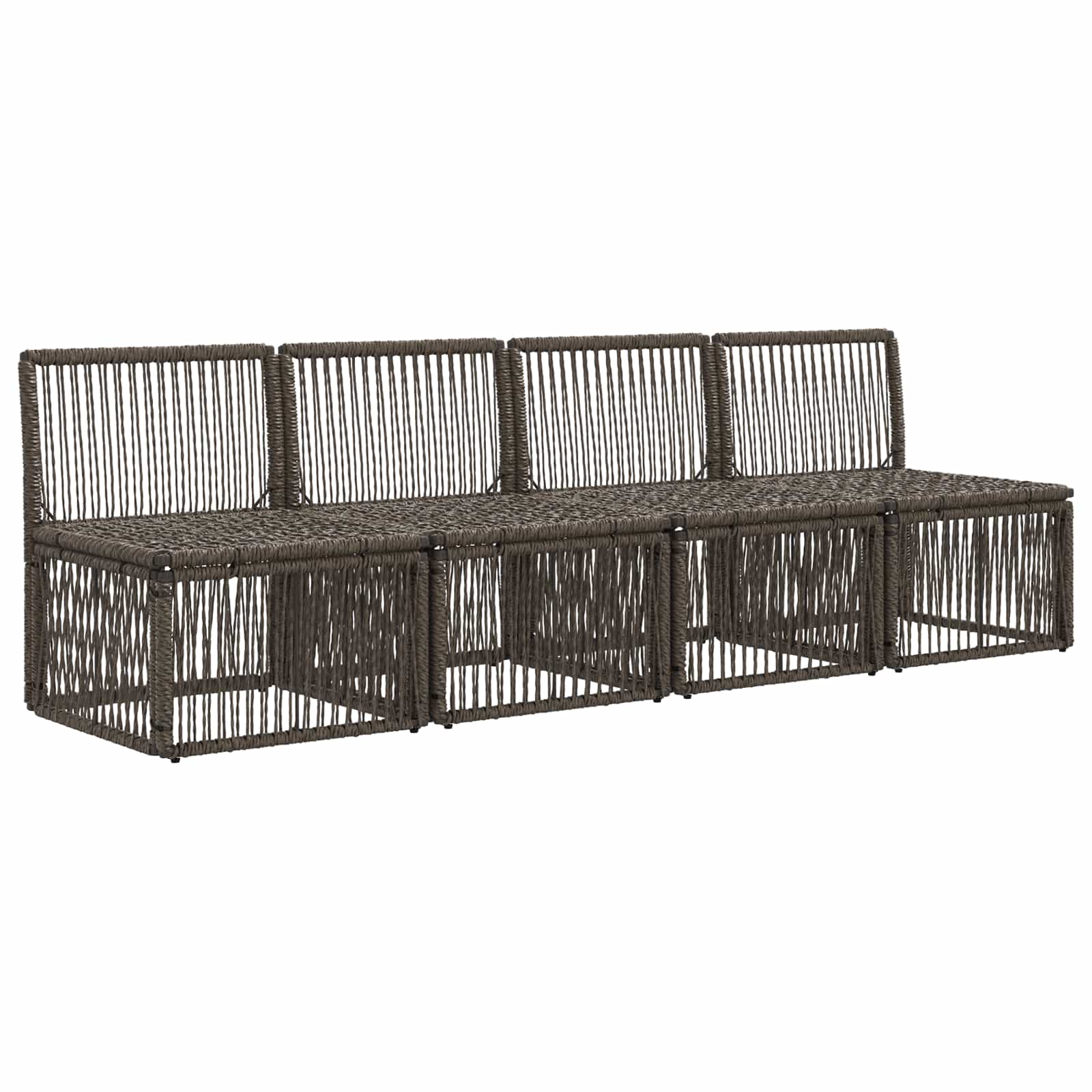 4-zits bank 4 pcs 4-Aantal zitplaatsen Grijs poly rattan