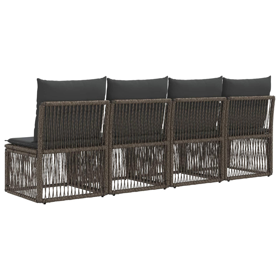 4-zits bank 4 pcs 4-Aantal zitplaatsen Grijs poly rattan