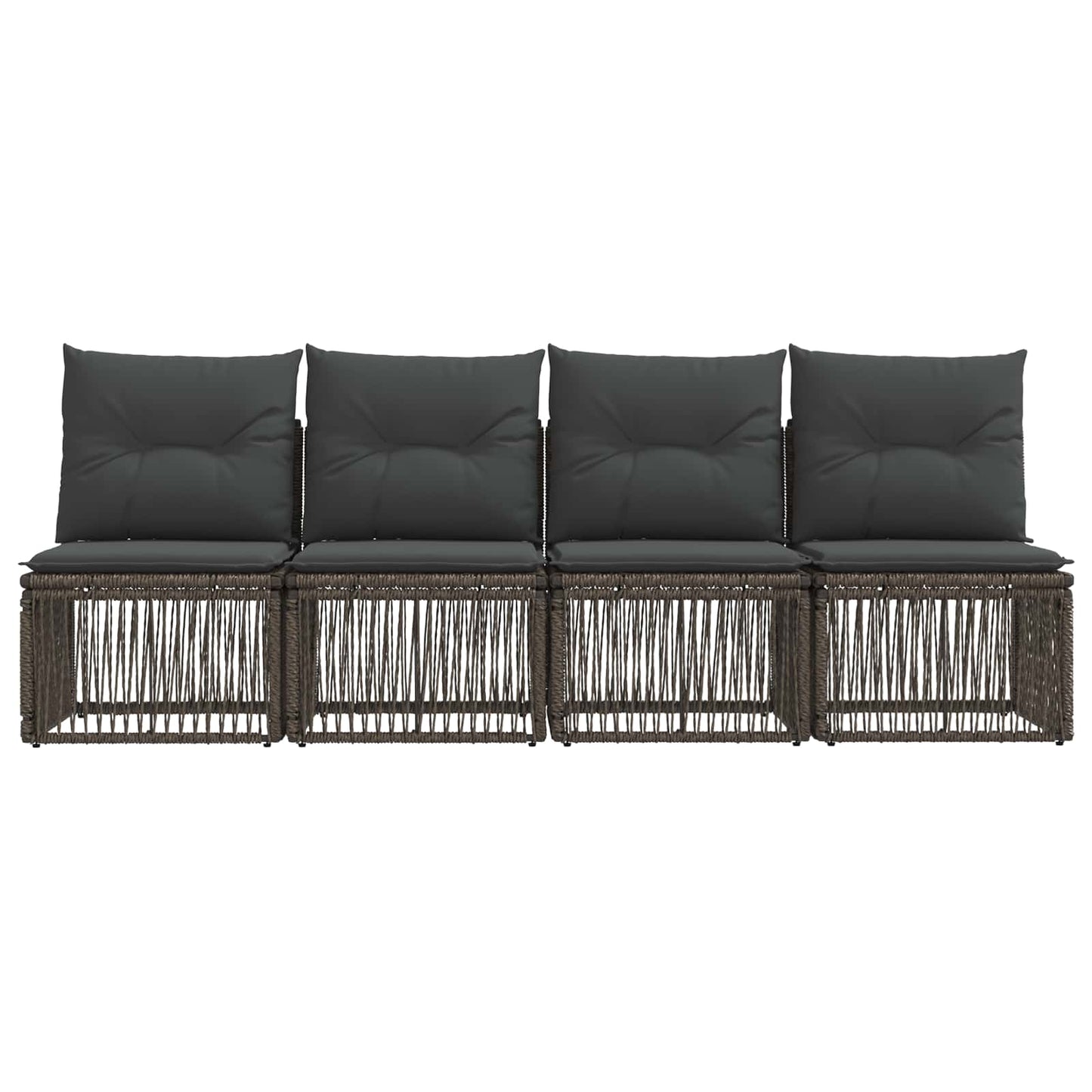 4-zits bank 4 pcs 4-Aantal zitplaatsen Grijs poly rattan