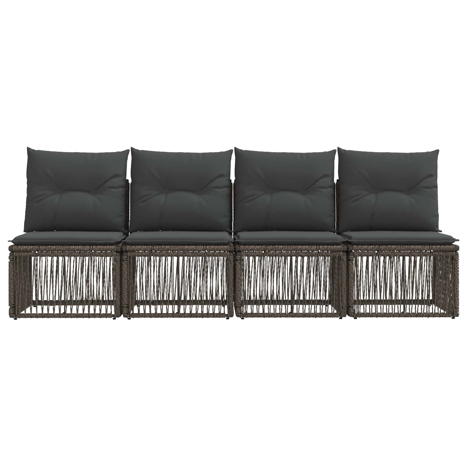4-zits bank 4 pcs 4-Aantal zitplaatsen Grijs poly rattan