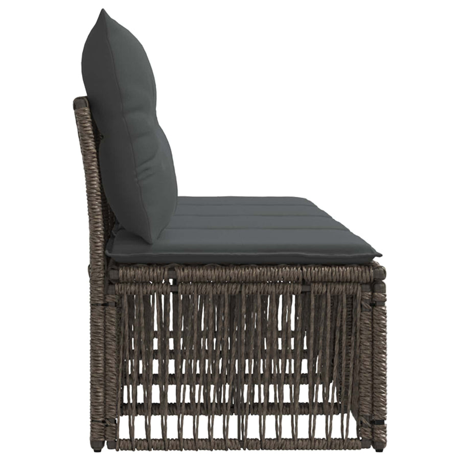 4-zits bank 4 pcs 4-Aantal zitplaatsen Grijs poly rattan