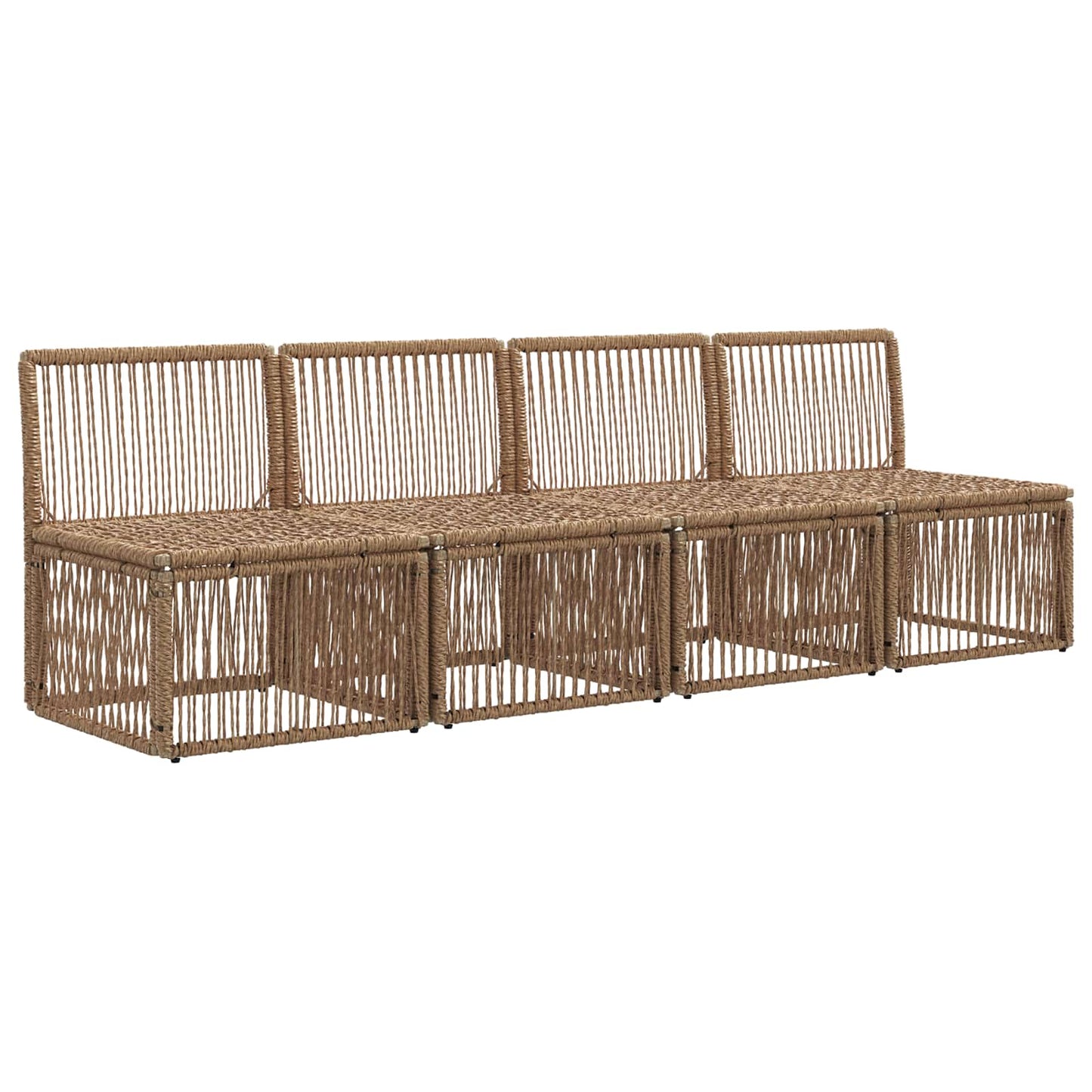 4-zits bank 4 pcs 4-Aantal zitplaatsen Beige poly rattan